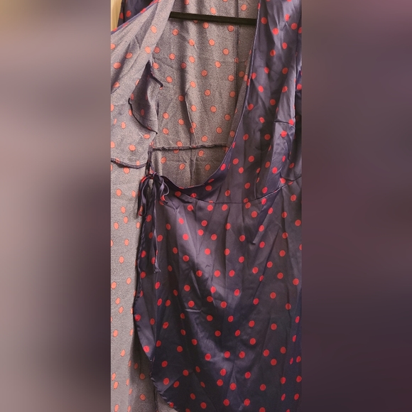 Eloquii blue and red polka dot wrap dress (size 14) - Picture 5 of 6